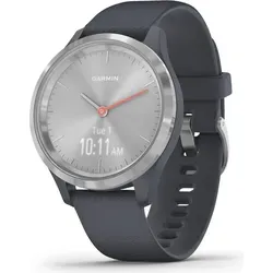 Garmin vivomove 3S Granitblau/Silber - Schlanke Hybrid-Smartwatch - Smartwatch mit analogen Zeigern und OLED-Display, Fitness-Tracking und Smart Notifications für einen aktiven Lebensstil.