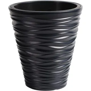 Prosperplast Sand Slim Übertopf anthrazit, Ø 30 cm - Robuster Blumentopf für drinnen und draußen, mit 22 Litern Pflanzvolumen. Der herausnehmbare Innentopf ermöglicht einfaches Pflanzenwechseln. Ideal für kreative Raumgestaltung.
