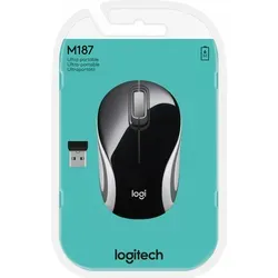 Logitech Maus M187 - Ultra Portable Wireless Maus in Schwarz - Mäuse: Kompakte kabellose Maus mit 2.4GHz Technologie, bis zu 10m Reichweite, kinderleichte Einrichtung und lange Batterielaufzeit von bis zu 6 Monaten.