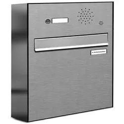 AL Premium Edelstahl Durchwurf Briefkastenanlage mit Klingel - Moderne Briefkastenanlage aus robustem V2A Edelstahl, wetterfest und mit sicherem Einwurf- und Entnahmesystem - ideal für private und gewerbliche Nutzung.