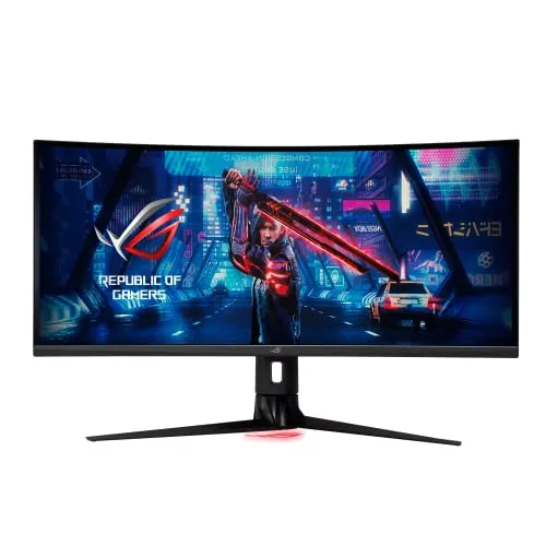 ASUS ROG Strix XG349C - 34 Zoll UWQHD Curved Gaming Monitor, 180 Hz, 1ms GtG, G-Sync kompatibel, für unvergleichliches Gaming-Erlebnis mit HDR und KVM Switch