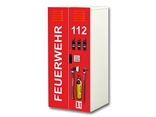 STIKKIPIX kompatibel für den Kinderzimmer Schrank STUVA von IKEA (Korpus: 60 x 128 cm) | "Feuerwehr" Aufkleber-Set | SC35 | Möbel Nicht Inklusive