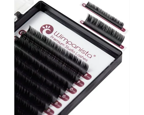 Wimpanista Einzelwimpern Volumenwimpern D Curl 0.07mm, 1 tlg., Mixbox 8-14mm für die professionelle Wimpernverlängerung