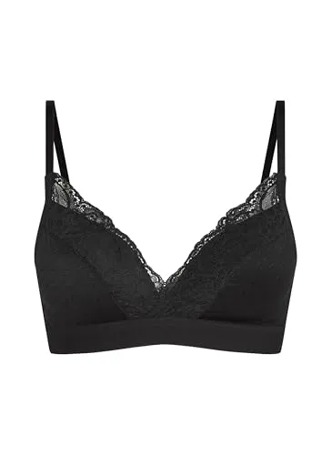 Hunkemöller Vorgeformter BH ohne Bügel Sophie - Caviar - 90B - Eleganter, bequemer Büstenhalter ohne Bügel mit vollen Körbchen. Die Spitzenverzierung sorgt für einen stilvollen Look. Ideal für jeden Tag und perfekt kombinierbar mit passendem Slip.