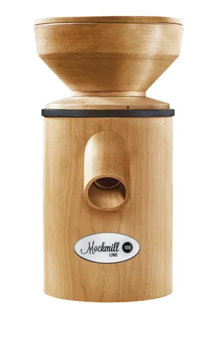 Mockmill LINO 100 Getreidemühle - Getreidemühle mit stufenlos verstellbarem Mahlwerk aus Korund-Keramik, mahlt 100 g Mehl pro Minute. Ideal für gesundes Vollkorn- und glutenfreies Mehl. Umweltfreundliches Holzgehäuse, leicht zu bedienen und zu reinigen.
