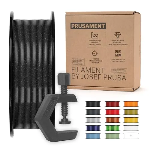 Prusa Prusament PETG Filament 1.75mm – Prusa Galaxy Black - Hochwertiges 3D-Drucker-Zubehör von Prusa, hergestellt unter kontrollierten Bedingungen. Bietet hervorragende Festigkeit, Flexibilität und einfache Verarbeitung für präzise Ergebnisse.
