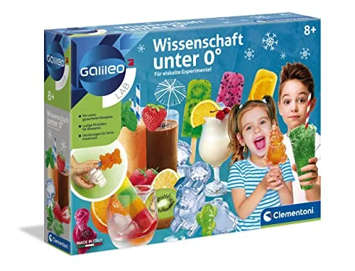 Clementoni Galileo Lab Wissenschaft unter 0 - Experimentierkasten für Kinder ab 8 Jahren, erfrischendes Eis selbst herstellen und spielerisch Chemie entdecken