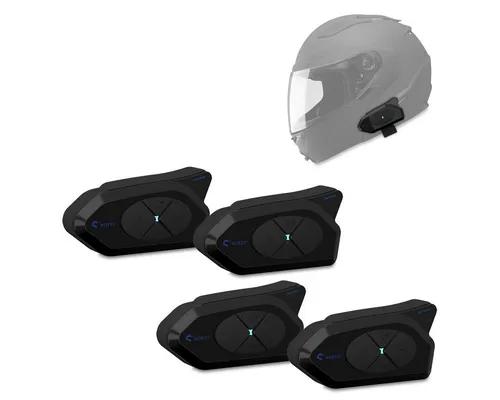Tourtecs Funkgerät GoCom4 - 4x Intercom Motorrad Bluetooth - Funkgeräte mit IP65 Schutzklasse, ideal für klare Kommunikation beim Motorradfahren, auch bei widrigen Wetterbedingungen.