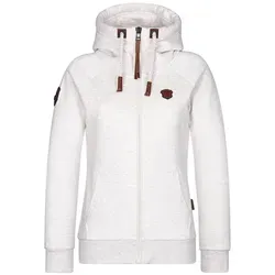 Naketano Damen Sweatjacke oma melange, X-Small - Kapuzenpullover für Damen mit stylishen Kunstleder-Applikationen, ideal für einen lässigen Look.
