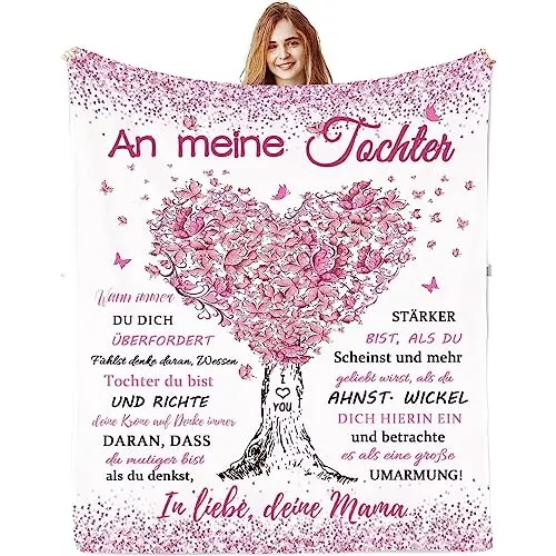ACCZ Tochter Geschenke von Mama, Decke Geschenk für Tochter, Mutter Tochter Geschenk, Kuscheldecke für Meine Tochter Geschenk Geburtstag, Weihnachten, 18 Geburtstag Mädchen