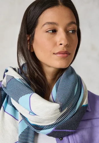Cecil Schal mit grafischem Muster - Modeschal in dark navy blue, aus pflegeleichtem Stoff (70% Polyester, 30% Viskose) – ideal für einen lässigen Look.
