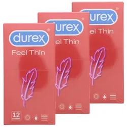 durex Kondome 3 x 12 Durex Kondome Feel Thin gefühlsecht dünne transparente Kondome