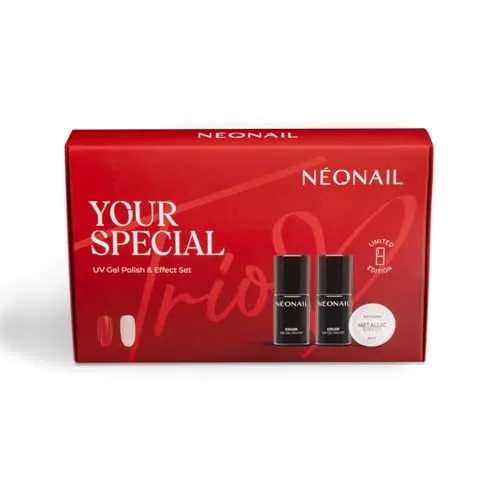NEONAIL UV Nagellack und Effekt Set - Your Special Trio - Maniküre Set - Shellac Nagellack - Gel Nägel Set - Neonail Farben 2x7,2ml - Metallic Effect Nagel Pulver