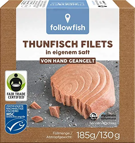 followfish MSC Thunfisch Filets im eigenen Saft, 185 g