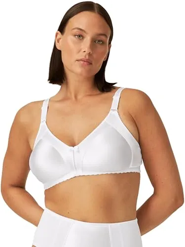 Naturana® Minimizer BH ohne Bügel [Cup B-G] I Maximaler Halt Dank durchdachter Schnittführung & Breiten Trägern I BH Minimizer für eine optisch kleinere Cupgröße 100 Weiss B