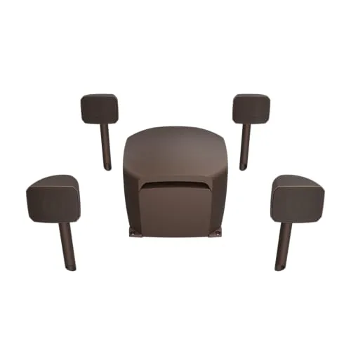 Klipsch Courtyard 4.1 Outdoor Lautsprecher Set (braun) - Erleben Sie kraftvollen Sound im Freien – robust, kompakt und erweiterbar für unvergessliche Musikmomente im Garten oder auf der Terrasse.