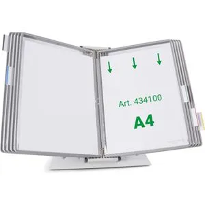 Tarifold Sichttafelsystem 434100 DIN A4 grau - Sichtwender mit 10 transparenten Einsteckfächern, ideal für eine strukturierte Ablage von Dokumenten. Schützt vor Schmutz und Feuchtigkeit – perfekt für Büro und Arbeitsplatz.