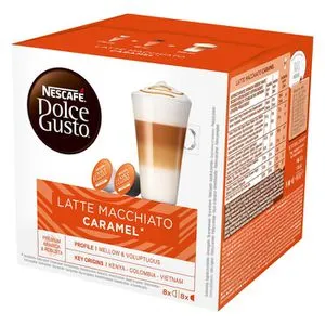 Nescafe Kaffeekapseln Dolce Gusto, Latte Macchiato Caramel, 16 Kapseln