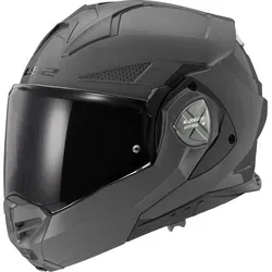 LS2 FF901 Advant X Solid Klapphelm, grau, Größe M - Motorradhelm mit 180° rotierendem Kinnbügel und kratzfestem, UV-beständigem Visier für optimalen Schutz und Komfort auf jeder Fahrt.