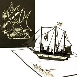 Pop Up Karte "Piratenschiff" 3D Piraten Geburtstagskarte, Einladung, Gutschein
