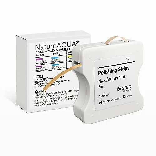 Zahn Schleifpapier, Dental Polierstreifen,ultrafeine Size - 4mm Breite - 6M/Rollen/Box, NatureAqua Harz Zahn Polier Interdental Schleifwerkzeug