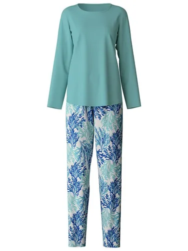 CALIDA Coastal Dreams Pyjama, lang Damen - Schlafanzüge für Damen, langer Pyjama aus 100% Baumwolle, pflegeleicht und langlebig mit weicher Interlock-Bindung und attraktivem Muster.