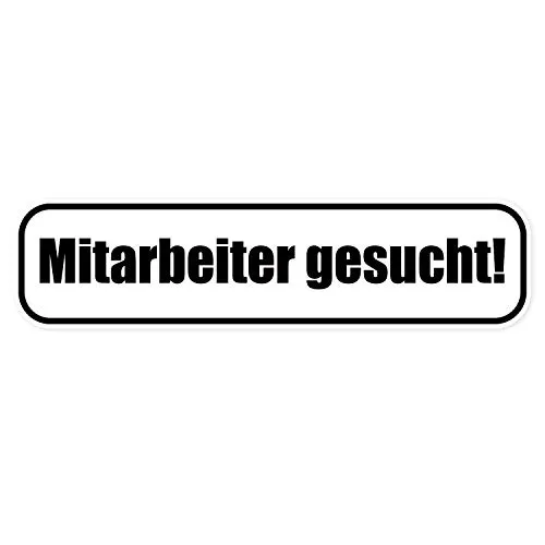 Mitarbeiter gesucht Magnet-Schild I 40 x 10 cm I Schwarz I Magnet-Folie zum Aushängen oder für Auto, LKW, Baustelle und Firma I Stellen-Angebot I Wetterfest I hin571