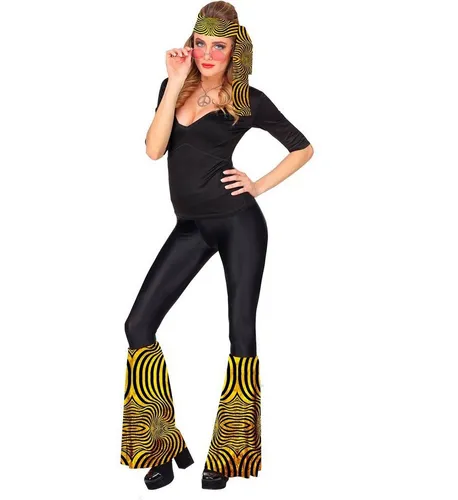 W WIDMANN MILANO Party Fashion - Hippie Set 60er 70er Jahre, Stirnband und Stulpen, glänzendes Design für den perfekten Disco Fever Look