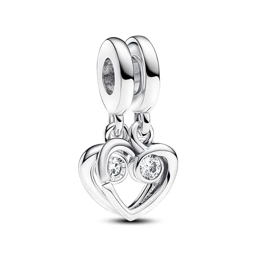 PANDORA Moments Für immer & Ewig Charm-Anhänger aus Sterling Silber - Bead Charms für Damen, Teilbarer Charm-Anhänger mit Zirkonia, symbolisiert ewige Liebe und Verbindungen, perfekt für Pandora Moments Armbänder.