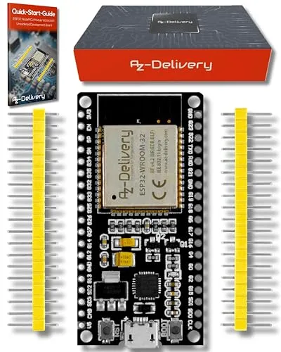 AZDelivery ESP-32 Dev Kit C unverlötet NodeMCU Module WLAN WiFi Development Board mit CP2102 (Nachfolgermodell zum ESP8266) und kompatibel mit Arduino inklusive E-Book!…