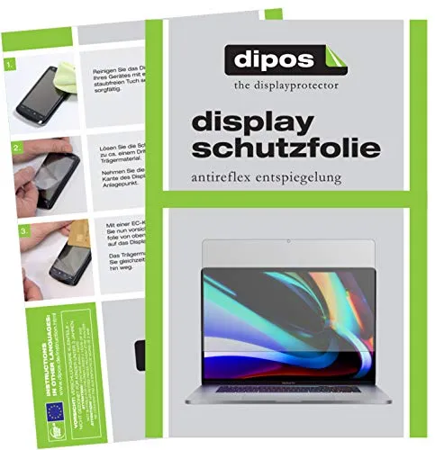 dipos I 2X Schutzfolie matt kompatibel mit Apple MacBook Pro 16 Zoll (2020) Folie Displayschutzfolie