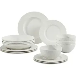 Villeroy & Boch Kombiservice Manufacture Rock blanc 16-teilig - Elegantes 16-teiliges Geschirrset aus hochwertiger Keramik in Weiß, ideal für stilvolle Tischdekoration und den täglichen Gebrauch.