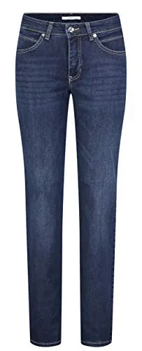 MAC Jeans Damen Melanie Straight Jeans, Blau (Dark Blue D845) - W42/L30 - Jeans mit geradem Beinverlauf und hohem Bund, ideal für einen klassischen Look und hohen Tragekomfort.