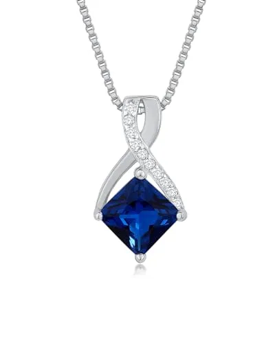 DANIEL CLIFFORD Kette 'Livia' mit blauen Stein - Elegante Damen Halskette aus 925 Sterlingsilber, größenverstellbar von 40cm bis 45cm, mit funkelndem blauen Zirkonia-Anhänger – das perfekte Accessoire für stilvolle Outfits.