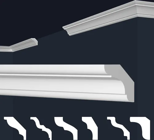 MARBET DESIGN Stuckleisten E-23 - Weiße Deckenleisten aus XPS - Hochwertige Stuckleisten E-23 aus leichtem, robustem XPS, 20 cm lang. Ideal für eine einfache Montage und vielfältige Designs, die jedem Raum Eleganz verleihen.
