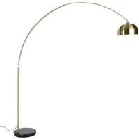 QAZQA Bogenleuchte Messing XXL mit schwarzem Marmorsockel - Elegante Bogenleuchte XXL aus Messing mit schickem Marmorsockel. Ideal für modernes Wohndesign, sorgt sie für eine gemütliche Lichtstimmung und ist höhenverstellbar.