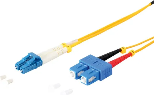 Duplex Patchkabel LC/SC 9/125µ, OS1/OS2 gelb 3,0m