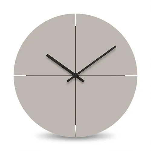 Cander Berlin MNU 2540 T XXL Wanduhr lautlos ohne Ticken 40 cm analog Küche Wohnzimmer modern Vintage warmgrau MDF Uhr