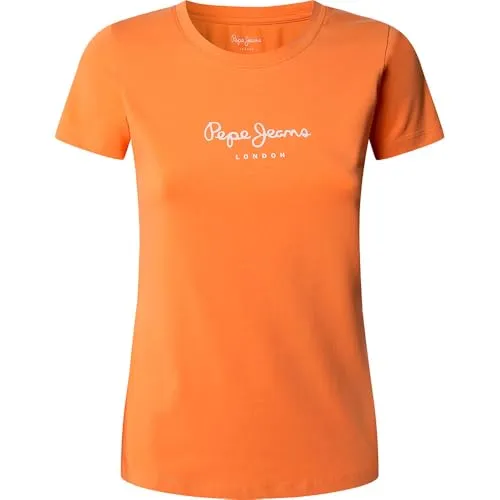 PEPE JEANS New Virginia Short Sleeve T-Shirt L - Stylisches T-Shirt in washed orange, perfekt für lässige Outfits und den Sommer. Ideal für Damen, die modische Akzente setzen möchten.