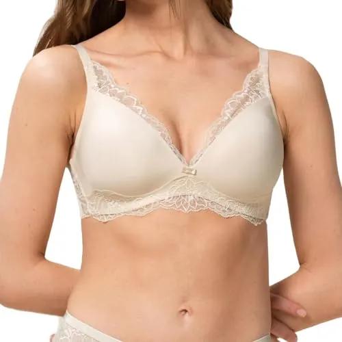 Triumph Amourette Charm P - Schalen-BH ohne Bügel (85D Creamy Dream) - Klassische BHs für Damen, gepolstert und ohne Bügel, mit dekorativer Spitze für perfekten Halt und Komfort.