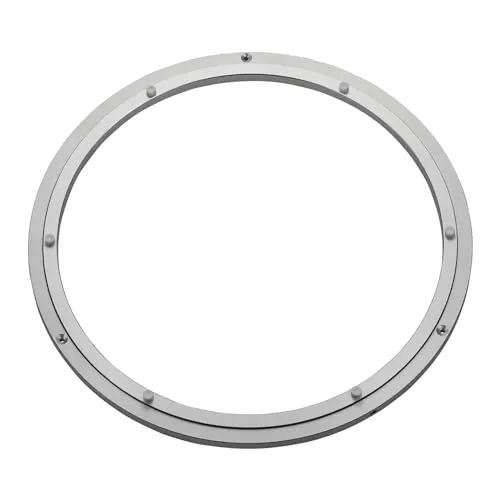 Aluminium Drehkranz Silber Ø 448 mm – Belastbar bis 350 kg, kugelgelagert und rostfrei - Drehgelenke für Drehtische und Ausstellungen. Robuster Aluminium-Drehkranz mit 360-Grad-Drehfähigkeit, ideal für hohe Belastungen und vielseitige Anwendungen.