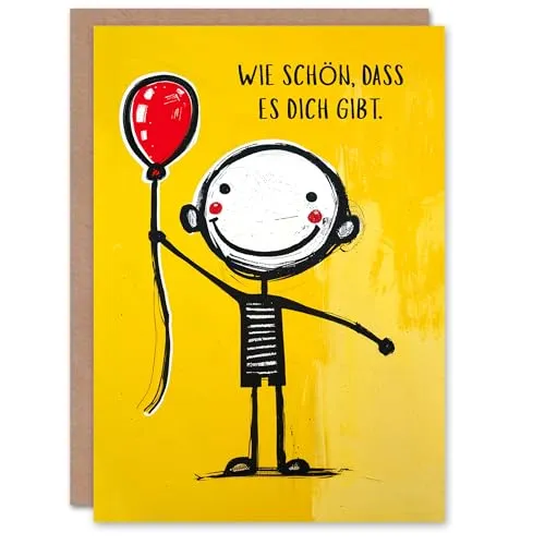 Artery8 Lustige Geburtstagskarte Wie Schön Dass Es Dich Gibt Kind Mit Luftballon