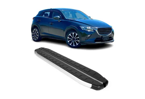 OMAC Kfz-Schmutzfänger Seitenschweller Trittbretter für Mazda CX-3 (2015-2025) - Hochwertige, rutschfeste Trittbretter aus Aluminium für Mazda CX-3. Robuste, korrosionsbeständige Konstruktion mit aerodynamischem Design für optimalen Schutz und Stil.