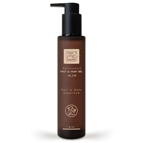 Thats me organic BIO Aloe Vera Gel 2in1 Hair & Body 200 ml – 99,5% vegane Bio Aloe Vera für Haare & Haut – Soforthilfe bei Sonnenbrand – Feuchtigkeit + Regeneration Alo – Aloe Vera Haare