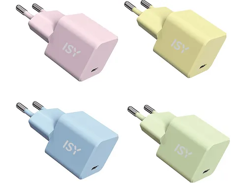 ISY IWC 4020-1-CR sortierte Schnellladegerät Universal, Pink/Gelb/Blau/Grün