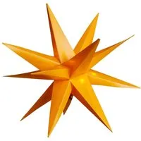 Lex LED 3D Leuchtstern Ø 25 cm Lichterstern Batterie Timer In-Outdoor Advent Gelb