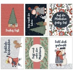 PAPIERDRACHEN Weihnachtskarte Weihnachtskartenset - liebevoll gestaltete Postkarten zu Weihnachten