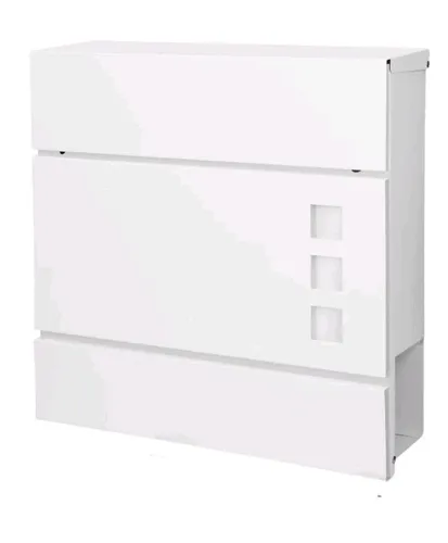 Ml-Design Wandbriefkasten mit Zeitungsfach - Briefkastenanlage aus pulverbeschichtetem Edelstahl, inkl. 2 Schlüssel und Montagematerial – ideal für modernes Wohnen.