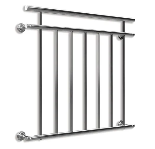 DeubaXXL Französisches Balkongeländer Edelstahl 90x100cm - Brüstungsgeländer aus hochwertigem Edelstahl, bietet Sicherheit und elegantes Design für Fenster. Ideal für Haushalte mit Kindern oder Tieren, erhältlich in 5 Größen.