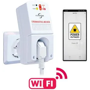 Protector Stromausfallmelder SAM-1010, 85 dB Alarm, WLAN - Gasmelder mit 85 dB Alarm und WLAN-Benachrichtigung. Ideal für den Schutz von Computern, Kühlschränken und Aquarien. Sofort einsatzbereit und akustischer Alarm bis zu 12 Stunden bei vollem Akku.